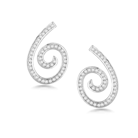 Brinco Barroco Abrilhantado em Ouro Branco 18k e Diamantes — Abigail Roiz — vista 2