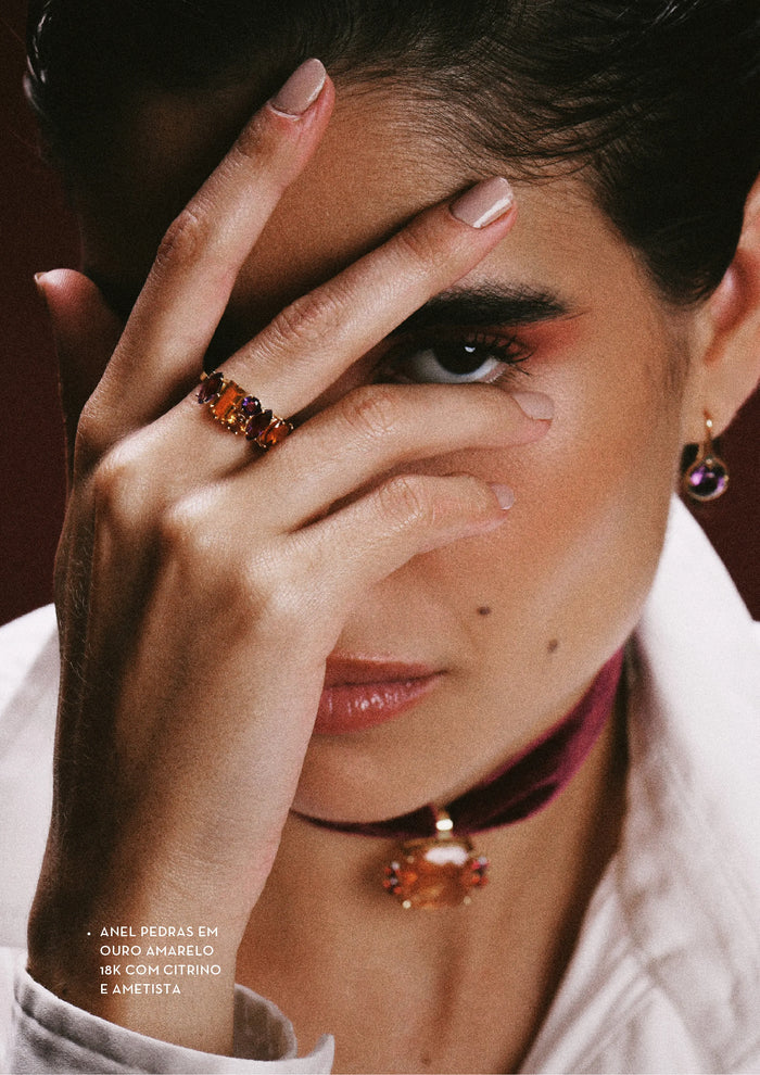Anel Pedras (Citrino e Ametista) — Abigail Roiz